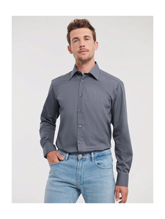 Men´s LS Polycotton Easy Care Tailored Poplin Shir - Tryckeribolaget