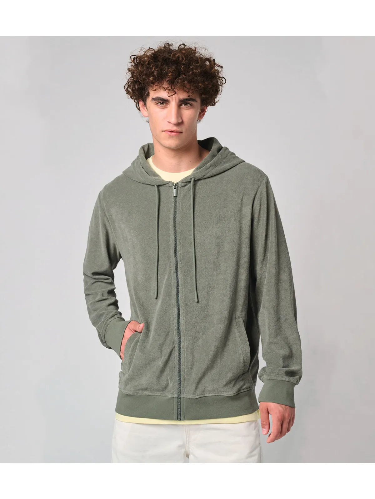 Eco-Friendly Men's Terry Towel Full Zip Hoodie