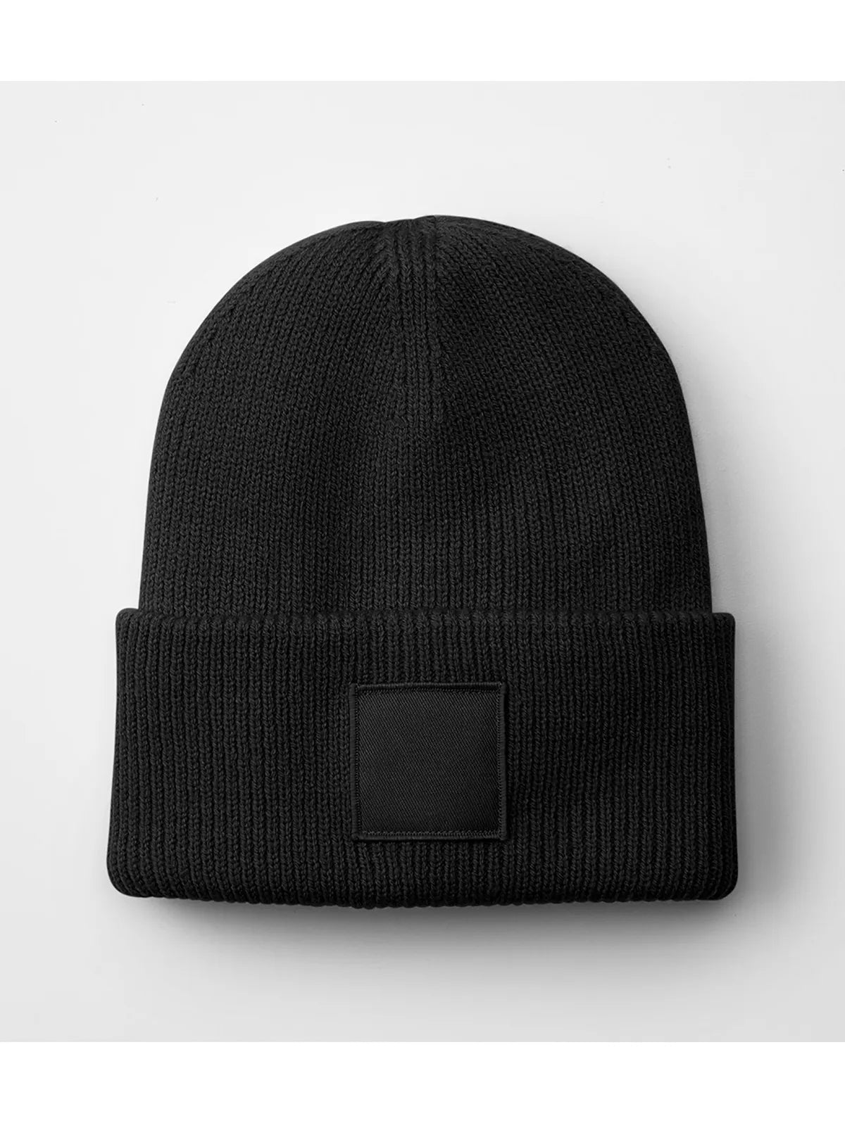 Deep Cuffed Tonal Patch Beanie