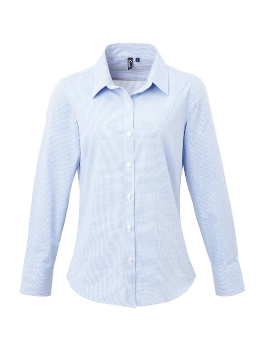 Women's Microcheck (Gingham) LS Cotton Shirt