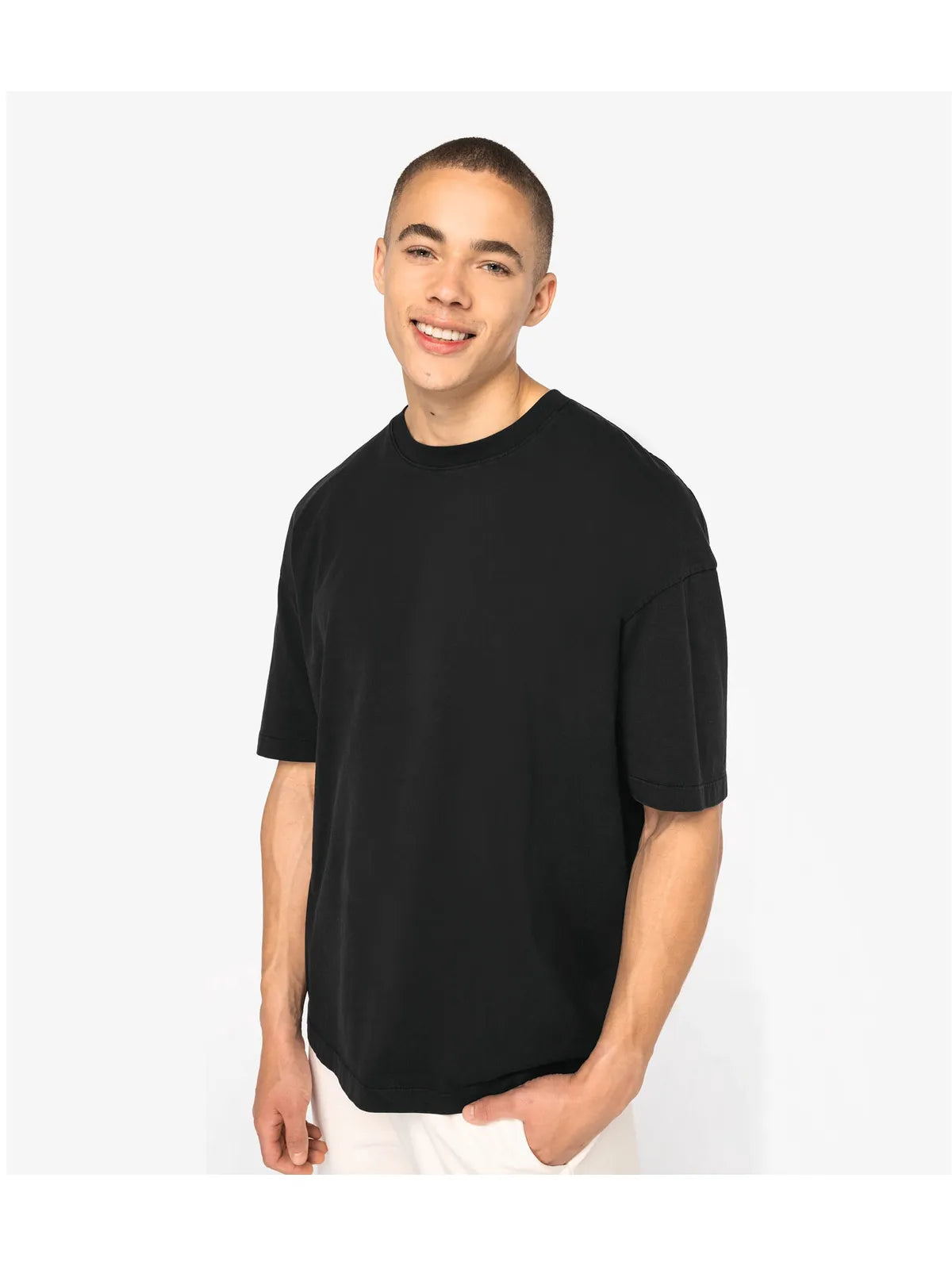 Eco-Friendly Men's Washed Effect Oversized T-shirt